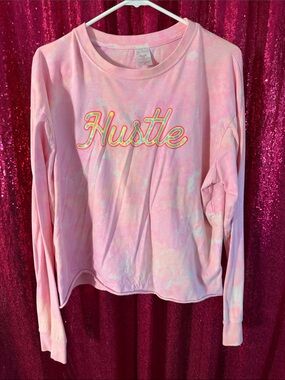 No Boundaries Pink Tie-Dye Graphic Long Sleeve Shirt